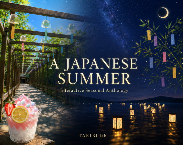 風鈴、七夕、灯籠を描いたA Japanese Summerのカバー